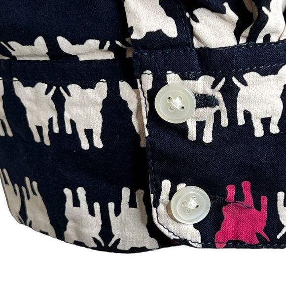 Crown & Ivy Puppy Dog Novelty Print Cotton Long Sleeve Button Up Shirt Large - Picture 5 of 9